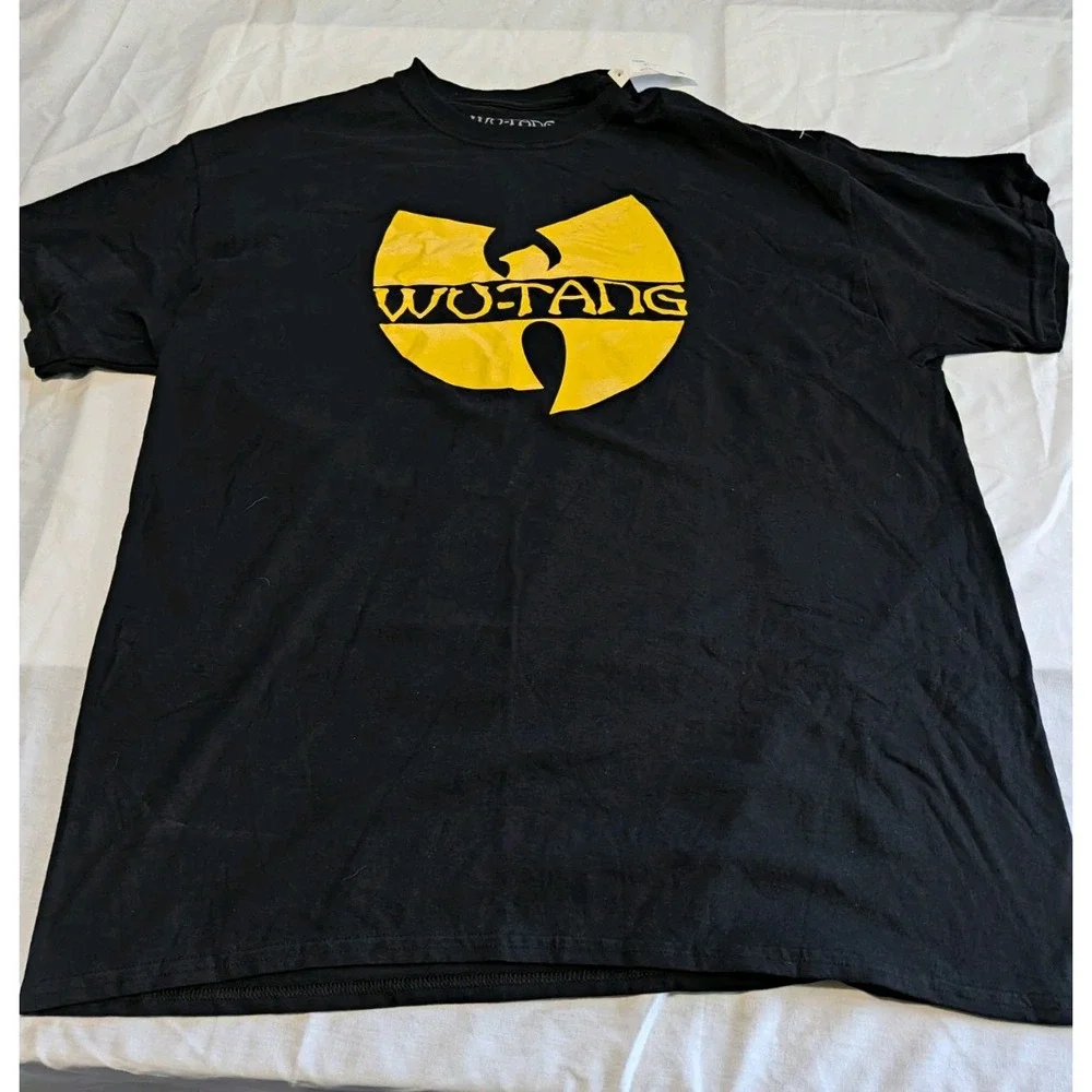 Wu-Tang Clan Black Graphic T-Shirt Yellow Logo Size XL Rap & Hip Hop Music